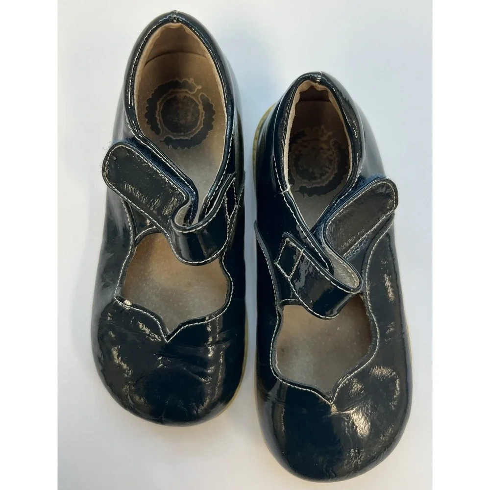 12 Girls Livie & Luca Patent Leather Astrid Mary Janes Midnight Blue Hook Loop